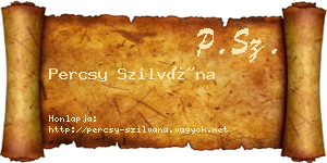 Percsy Szilvána névjegykártya